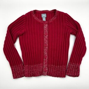 Baby Gap Pink Button Down Ribbed Knit Cardigan with Metallic Trim Size 3 YRS